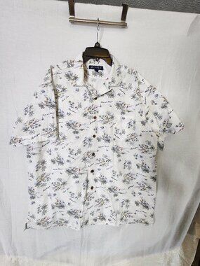 Men’s Cremieux French Riviera XL Short Sleeve Button‑Down – Cotton/Rayon Blend